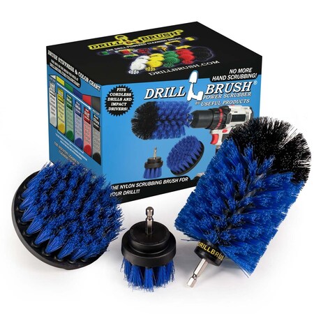 Drill Brush Power Scrubber By Useful Products 5 in W 7 in L Brush, Blue B-S-42J-QC-DB